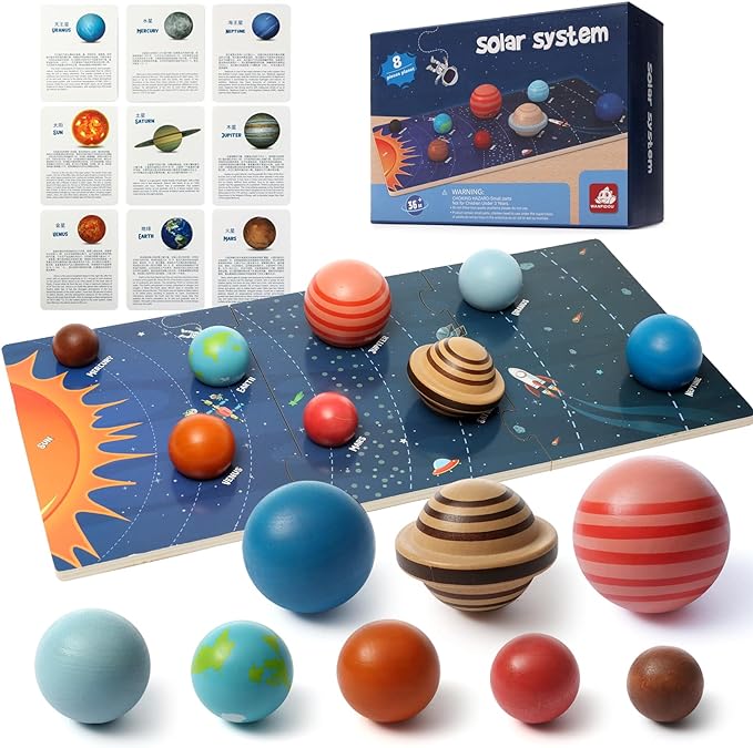 wooden SOLAR SYSTEM MODEL BOARD