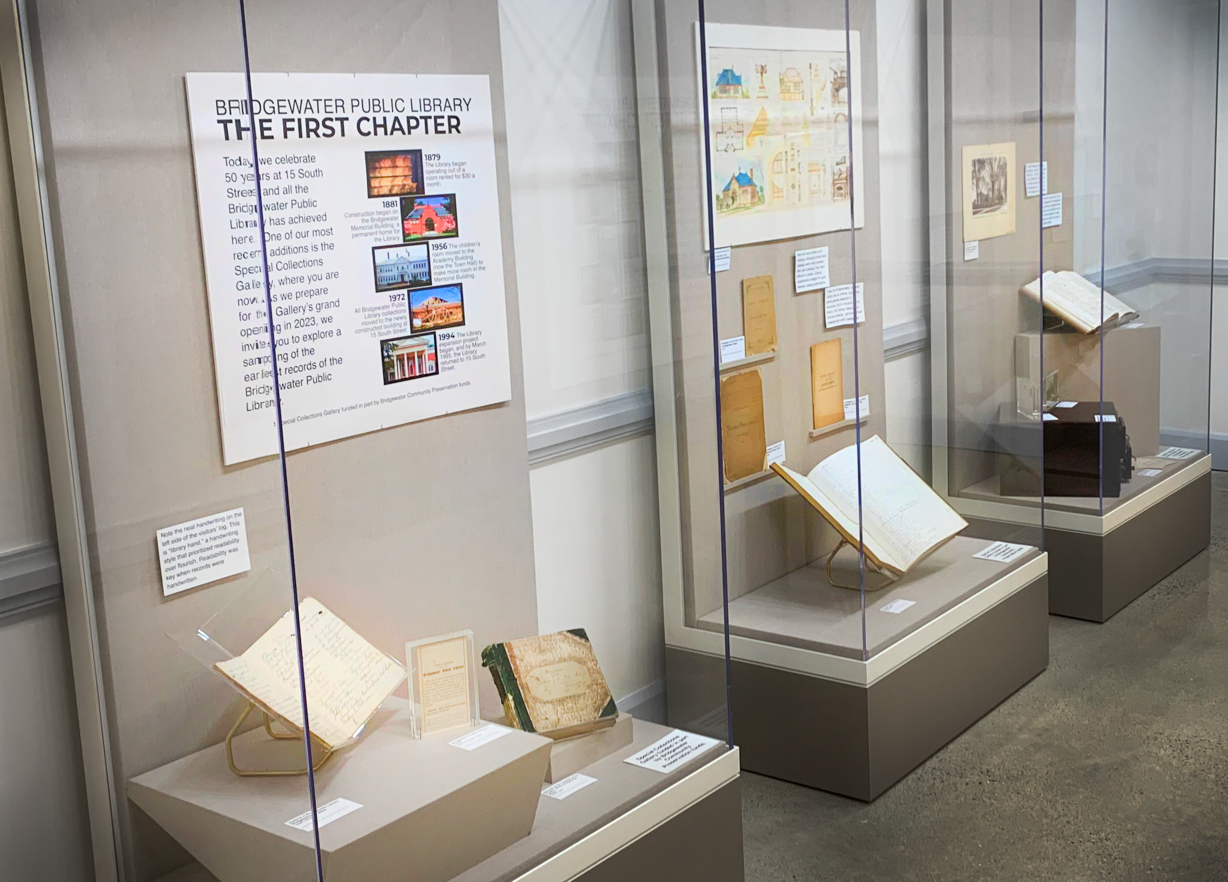Photograph of Bridgewater Public Library: The First Chapter exhibit