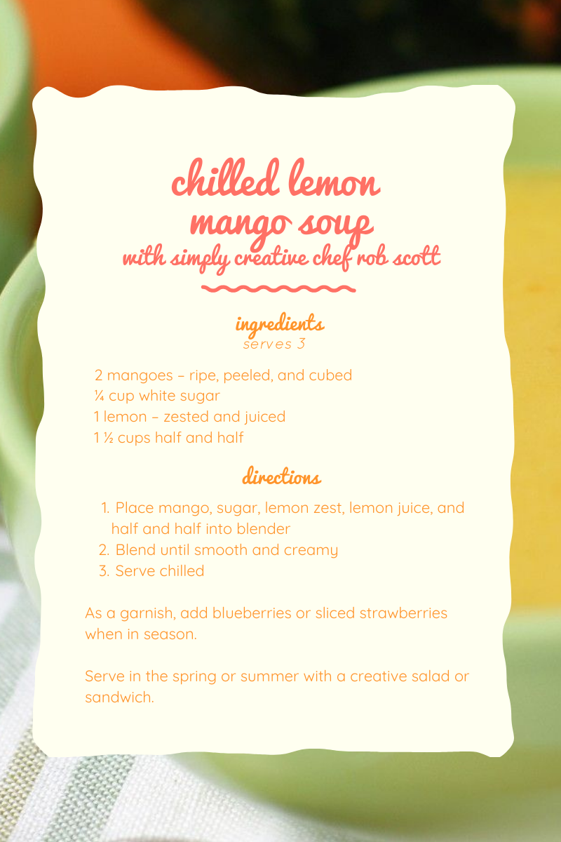 chilled lemon mango soup recipe