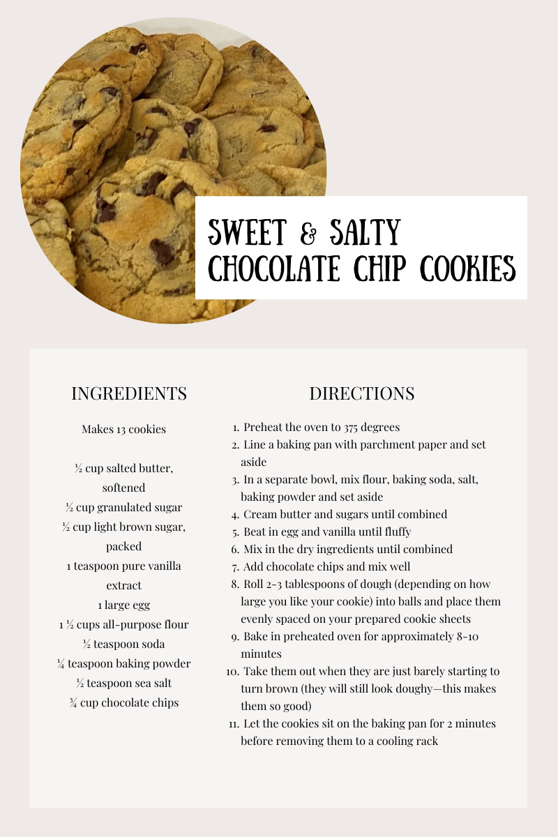 sweety and salty chocolate chip cookies recipe