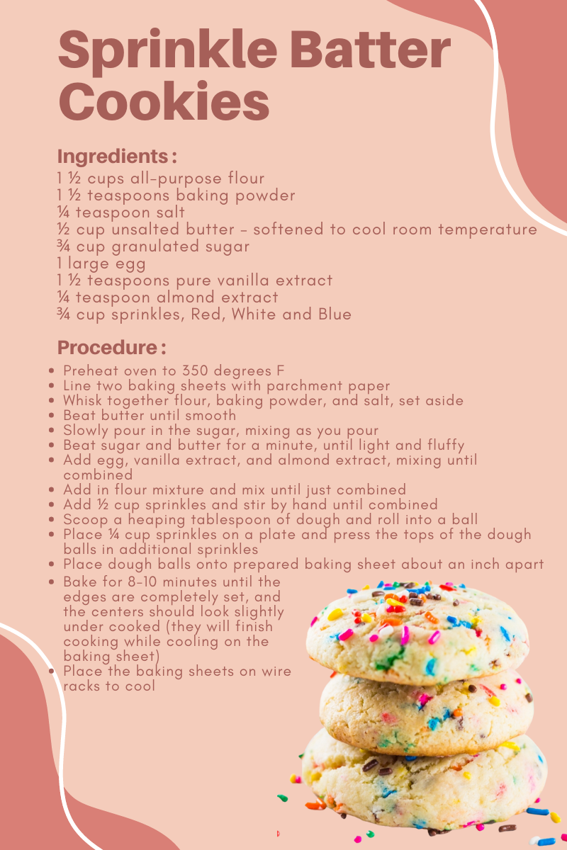 sprinkle batter cookies recipe