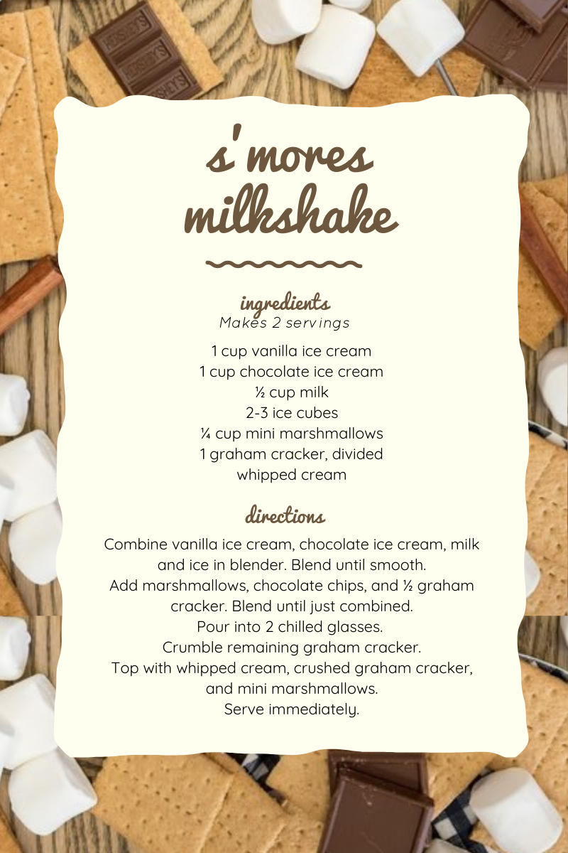 s'mores milkshake recipe