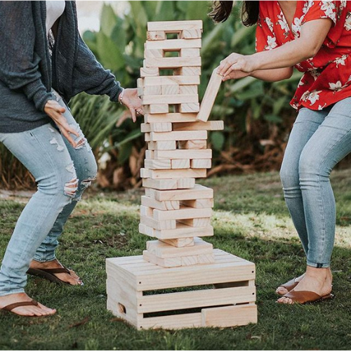 people playing lawn games image