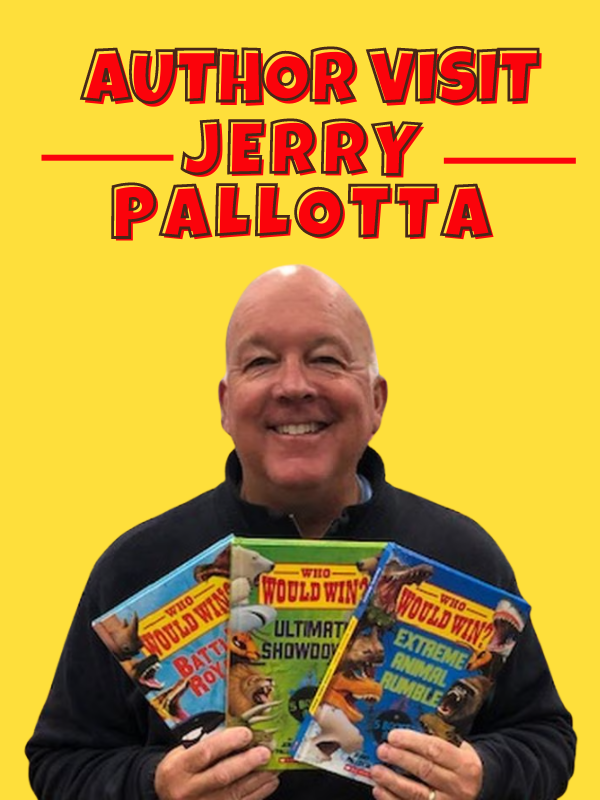 image of Jerry Pallotta with text that reads author visit Jerry Pallotta