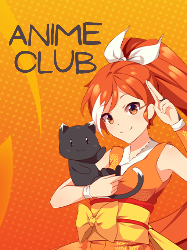 crunchyroll hime with text that reads anime club