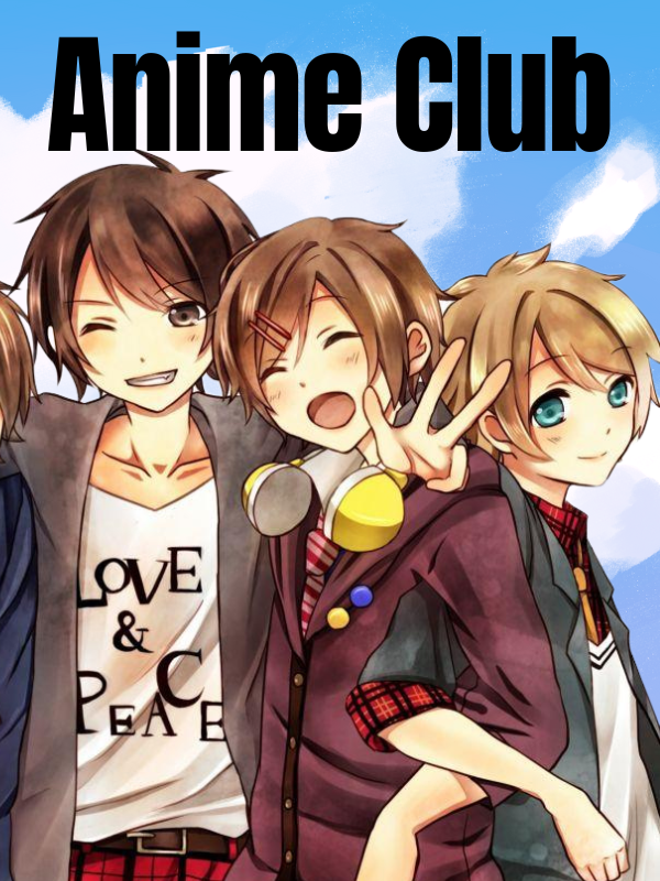 three anime style kids with text that reads anime club