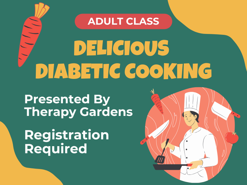 Guy with pan. Delicious diabetic cooking presented by Therapy Gardens.